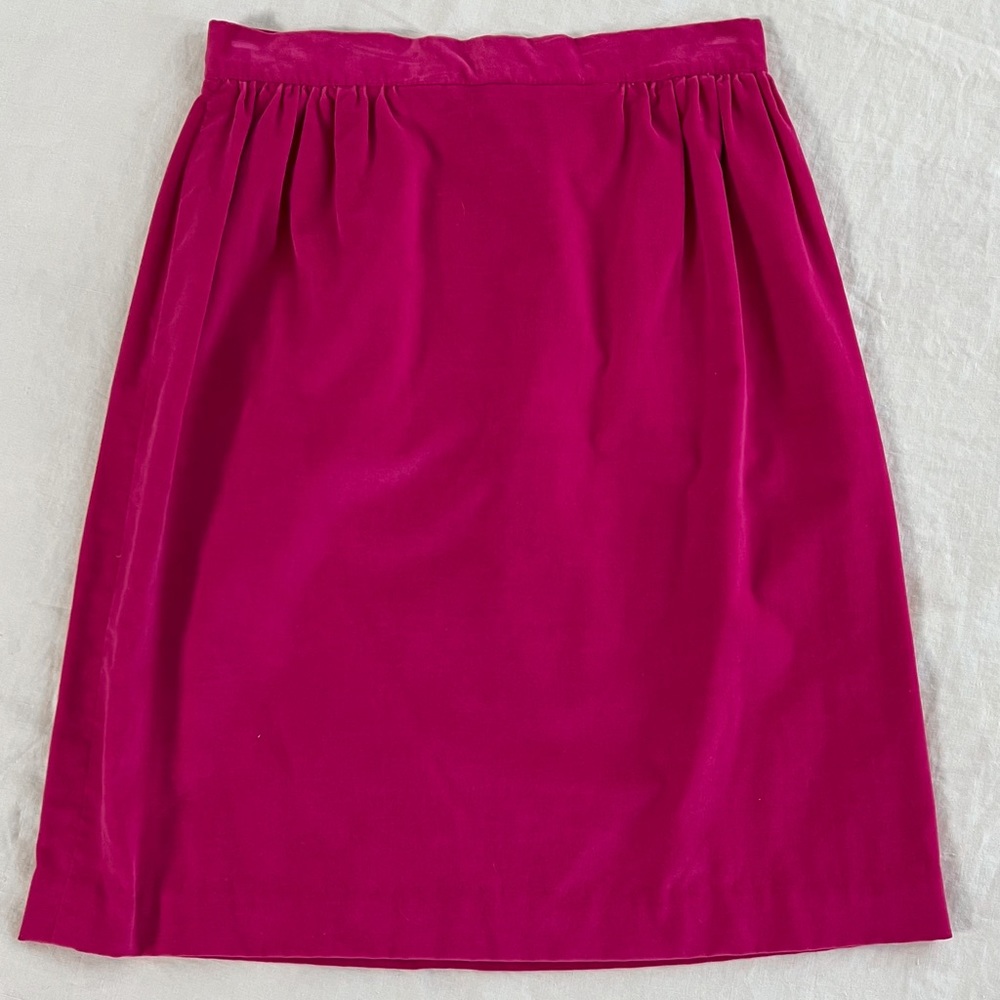 VINTAGE/ 60s hot pink velvet mini skirt